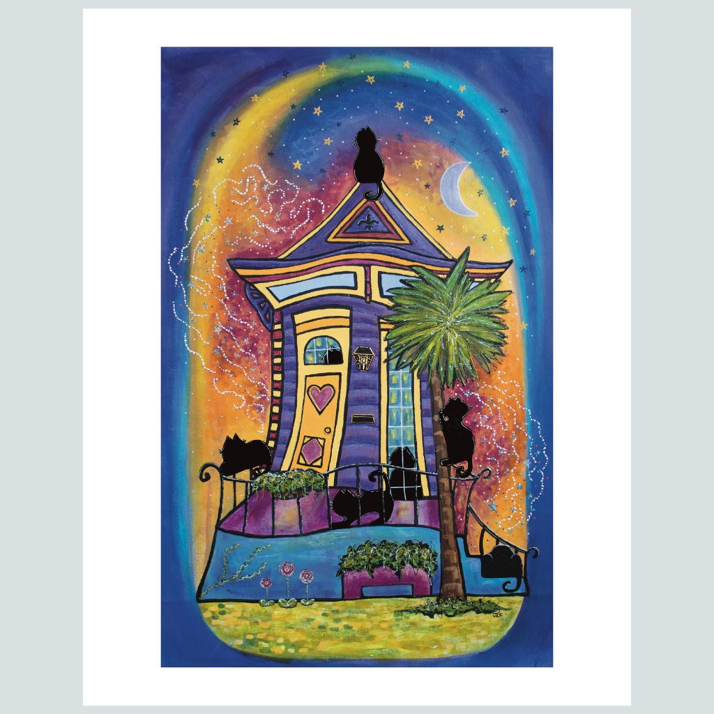 Cat House: Purple | Art Print