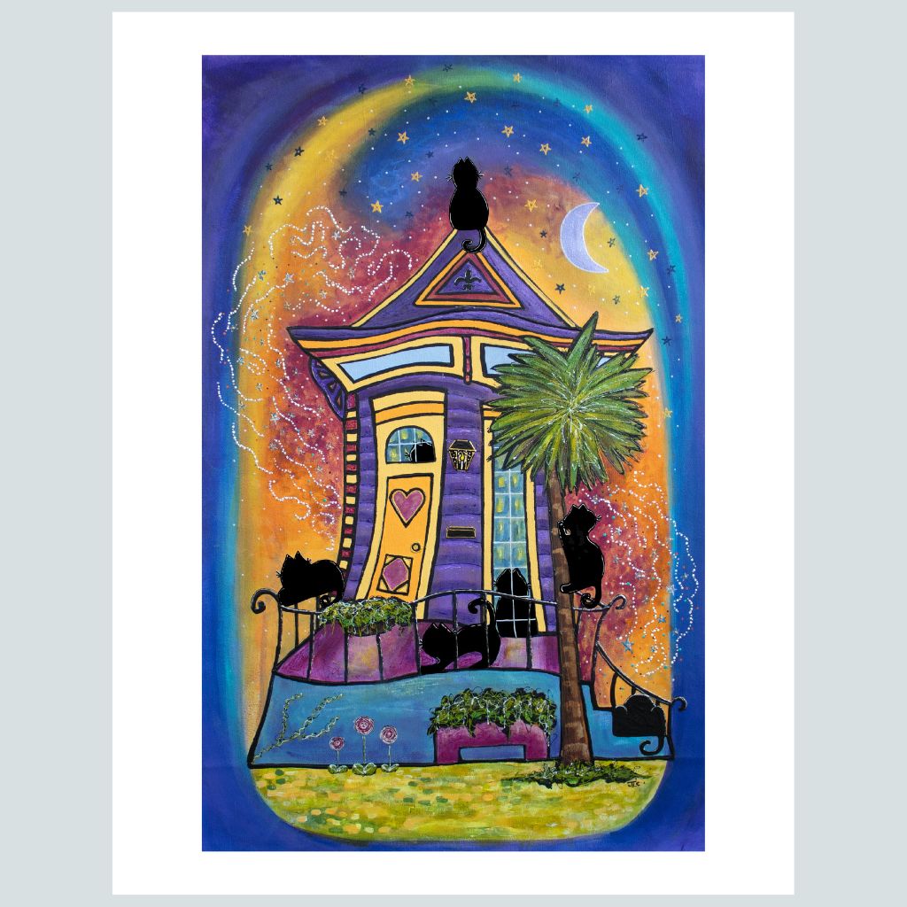 Cat House: Purple | Art Print