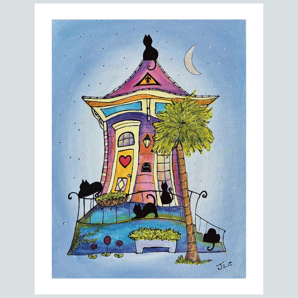 Cat House: Pink | Art Print